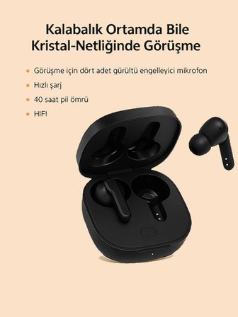 QCY T13 ANC 4 Mikrofon Bluetooth 5.3 Kablosuz Kulaklık Siyah