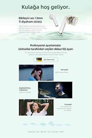 Qcy Ailybuds Lite Enc Gürültü Engelleme Bluetooth 5.3 Kablosuz kulaklık siyah