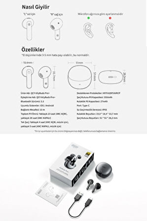 QCY AilyBuds Pro+ Bluetooth Kulaklık