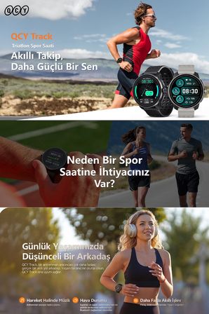 Track Akıllı Saat 1.43" AMOLED Triatlon Spor Saati Çağrı, Uyku, HRV, Sağlık, Navigasyon, VO2, Kalp Atış Nabız Takibi