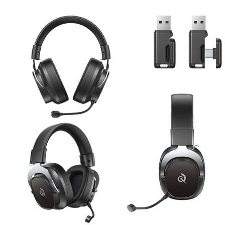 Heroad VT200 6.0 Gaming Oyuncu Kulaklığı 53 mm - Protein Deri 7.1 Surround 3 Mod 3.5mm, 2.4GHZ, BT