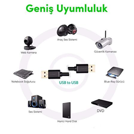 Ugreen USB 3.0 USB to USB Data Kablosu 50 CM