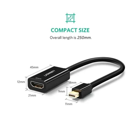 Ugreen Mini Displayport HDMI Dönüştürücü Adaptör Siyah