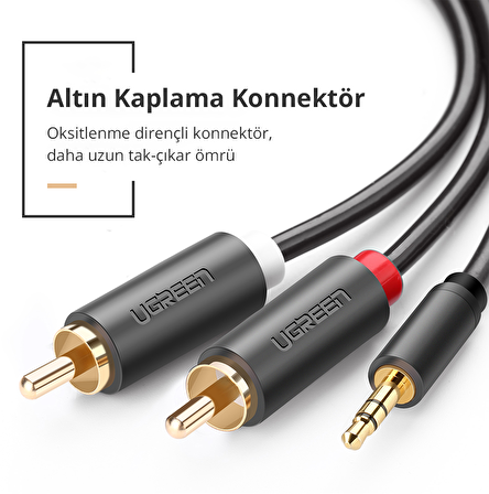 Ugreen 3.5mm AUX RCA Ses Kablosu 10 Metre