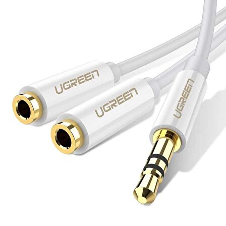 Ugreen 3.5mm 2'li Aux Kulaklık Çoklayıcı Beyaz