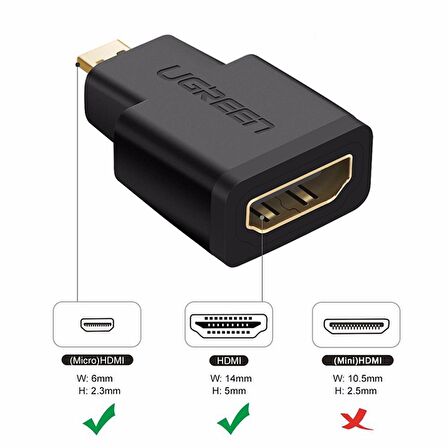 Ugreen Micro HDMI to HDMI Dönüştürücü Adaptör