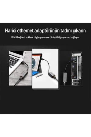 Ugreen USB 3.0 to RJ45 Gigabit Ethernet Dönüştürücü Adaptör Siyah