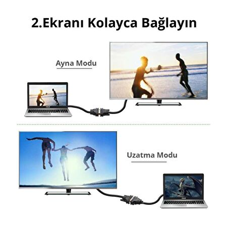 Ugreen DisplayPort Erkek to DVI 24+5 Erkek Çevirici Dönüştürücü 15 CM