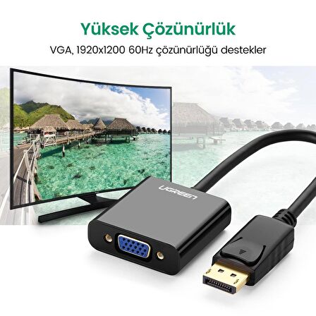 Ugreen DisplayPort Erkek to VGA Dişi Görüntü Dönüştürücü Siyah