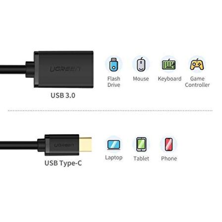 Ugreen Type-C USB 3.0 Dönüştürücü Adaptör Siyah