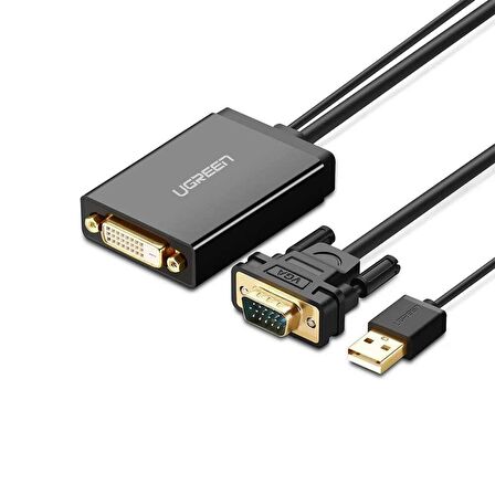 Ugreen VGA USB to DVI-D 24+1 Dişi Görüntü Aktarma Kablosu