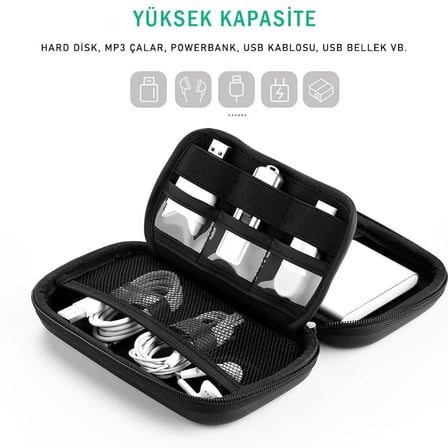 UGREEN 40707 LP128 Darbe ve Suya Dayanıklı 2.5¨ Harici Harddisk Küçük Sabit Disk Saklama Çantası (S)
