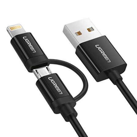 Ugreen İos Android Micro USB Lightning Şarj Kablosu 1.5 Metre