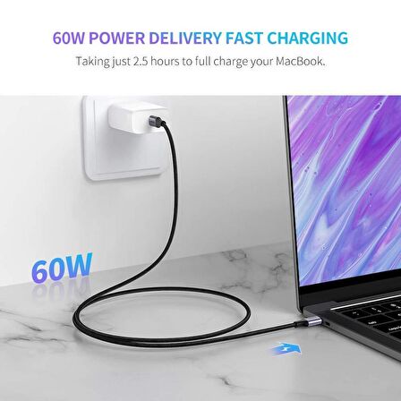 Ugreen Type-C to Type-C 3A 60W Hızlı Data ve Şarj Kablosu 2 Metre