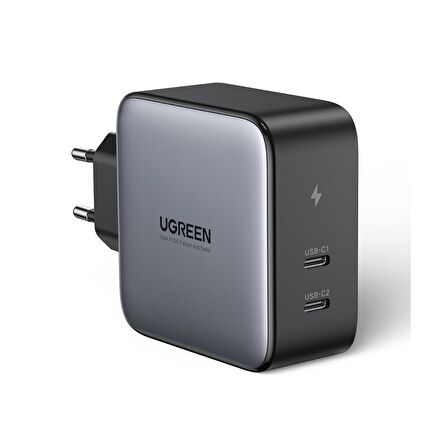 Ugreen 2 Portlu Type-C Hızlı Şarj Aleti Siyah