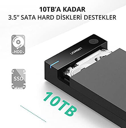 Ugreen 3.5 2.5 SATA USB 3.0 Hard Disk Kutusu, Siyah