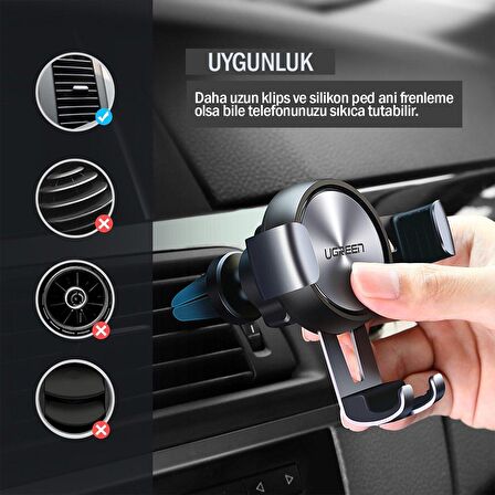 Ugreen 360 Derece Mekanik Araç içi Telefon Tutucu 50564
