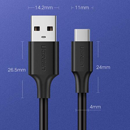 Ugreen USB Type-C Şarj ve Data Kablosu 2 Metre 60123