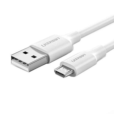 Ugreen Micro USB Data ve Şarj Kablosu Beyaz 1 Metre