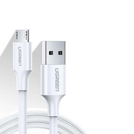 Ugreen Micro USB Data ve Şarj Kablosu Beyaz 1 Metre