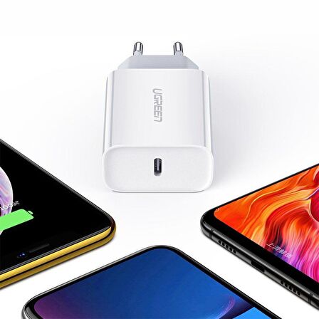 Ugreen Type-C 20 Watt Hızlı Şarj Aleti Beyaz