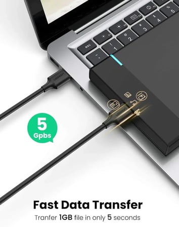 Ugreen 60526 US128 Usb-A Erkek To Usb-A Erkek 3.0 Kablo Siyah 2metre