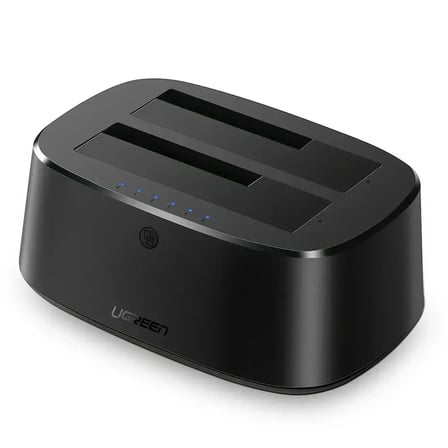 Ugreen 60737 CM198 USB-A 3.0 2.5 inç 3.5 inç HDD SSD Dual Dock Station Alüminyum Çift Yuvalı Sata3 Sabit Disk Bağlantı İstasyonu