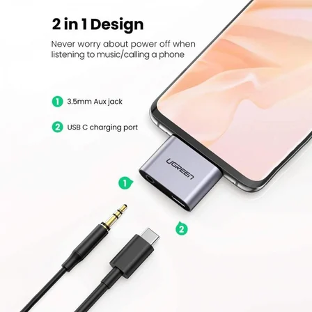 Ugreen Alüminyum Type-C to 3.5mm Aux Type-C Dönüştürücü