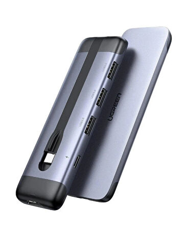 UGREEN 70408 CM285 5 in 1 Katlanır Kablolu USB-C Hub Çoklayıcı 4K HDMI Video Çıkışı 100W PD Şarj Desteği