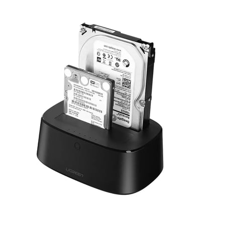 UGREEN 70442 CM198 USB-A 3.0 2.5''-3.5'' HDD SSD Dual Dock Station Alüminyum Çift Yuvalı Sata Sabit Disk Bağlantı İstasyonu