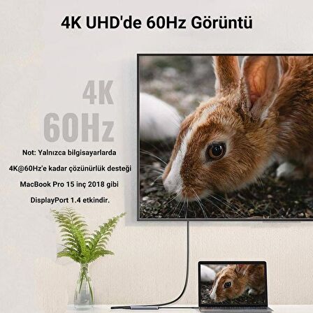 Ugreen Type-C to HDMI 3*USB 3.0 Çoklayıcı Hub ve Dönüştürücü Adaptör