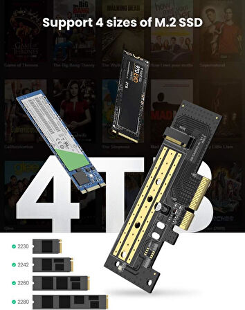 Ugreen PCIe 3.0 M.2 Nvme ve Ngff Okuyucu Adaptör Kartı Teşhir