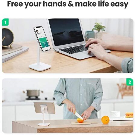 Ugreen Açı Ayarlı Masaüstü Telefon Tablet Standı Beyaz