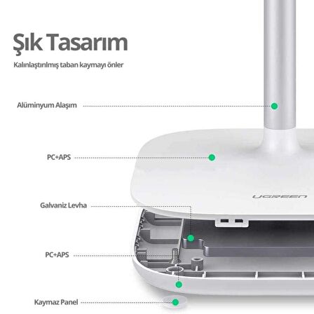 Ugreen Ayarlanabilir Masaüstü Cep Telefonu Standı Beyaz