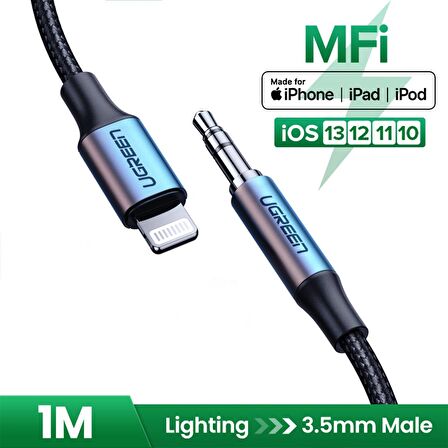 Ugreen iPhone Lightning 3.5mm Aux Ses Kablosu 2 Metre