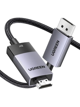 Ugreen 8k 60Hz Displayport 1.4 To HDMI 2.1 Örgülü Kablo, 1m, 80395