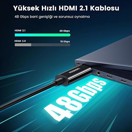Ugreen 8K 60Hz 4K 120Hz HDMI 2.1 Fiber Optik Görüntü Aktarma Kablosu 15 Metre