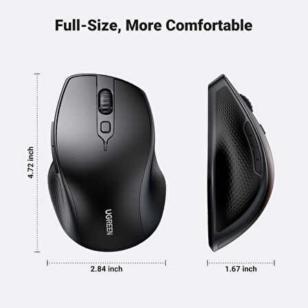 Ugreen Ergonomik Sessiz Çift Modlu Bluetooth ve Wireless Kablosuz Mouse - outlet