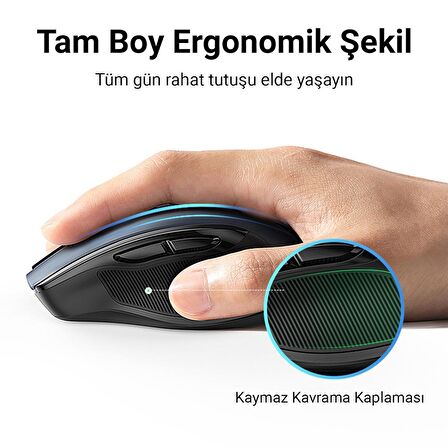 Ugreen Dual Mode 2.4GHz Kablosuz ve Bluetooth 4000DPI Sessiz Optik Mouse 90855
