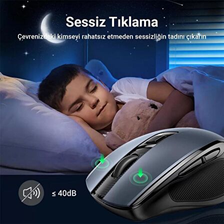 Ugreen Dual Mode 2.4GHz Kablosuz ve Bluetooth 4000DPI Sessiz Optik Mouse 90855