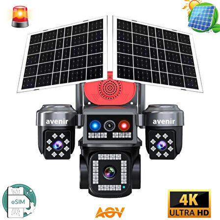 AV-S445 E-SİM 4 Kameralı AOV Güneş Enerjili Kamera