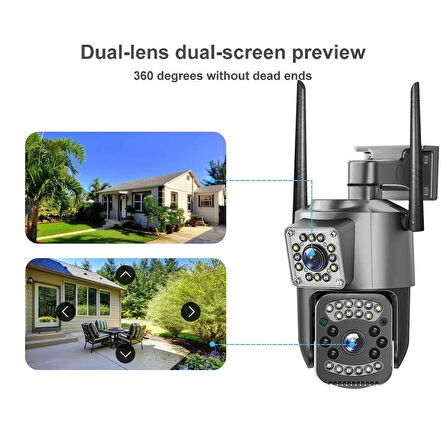 Avenir AV-M07W 2 Kameralı 4MP Wifi Gece Görüşlü İnsan Algılama Onvif Kamera