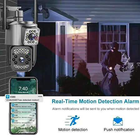 Avenir AV-M07W 2 Kameralı 4MP Wifi Gece Görüşlü İnsan Algılama Onvif Kamera