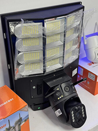 Avenir AV-SL400X 10X Zoom 4G Sim Kartlı Solar Güneş Enerjili Sokak Lambası Çift Lensli Kamera