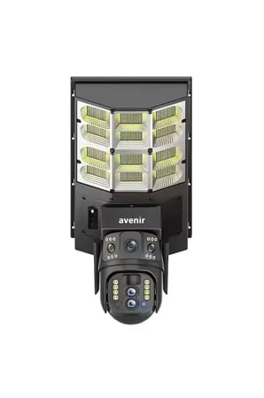 Avenir AV-SL401X 4mp 2 Kameralı 10x Optik Zoom 4g Sim Kartlı Solar Panelli Sokak Lambası Orta Boy
