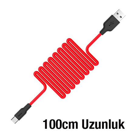 HOCO X21 USB to Type-C 3A Silikon Hızlı Şarj ve Data Kablosu
