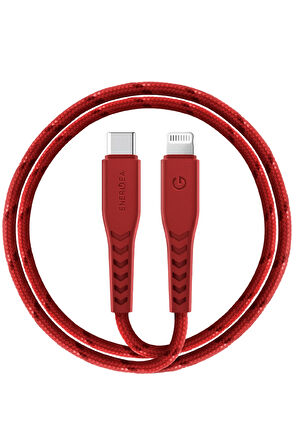 C94 NyloFlex 1.5M 100W Type-C to Lightning PD Hızlı Şarj Kablo - Kırmızı