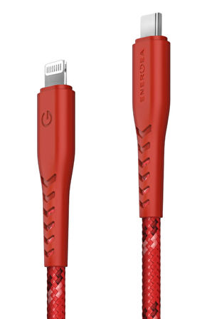 C94 NyloFlex 1.5M 100W Type-C to Lightning PD Hızlı Şarj Kablo - Kırmızı