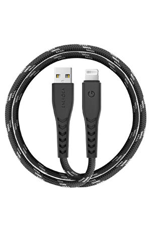 C89 NyloFlex 1.5M 3A USB to Lightning Hızlı Şarj Kablo - Siyah