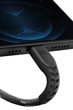 C89 NyloFlex 1.5M 3A USB to Lightning Hızlı Şarj Kablo - Siyah